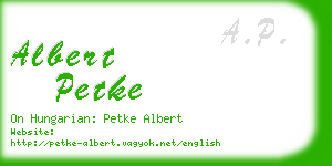 albert petke business card